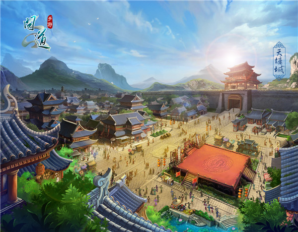 《问道》手游主城原画曝光 中天盛世一码难求